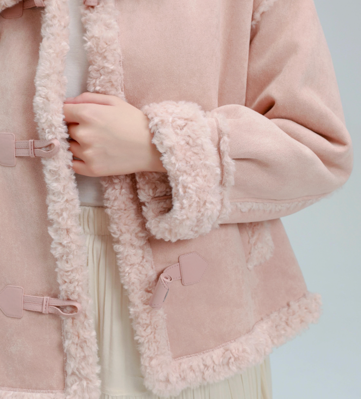 【LuvLux】2WAYネック・ムートンダッフル グローブ付き 秋冬コーデに最適