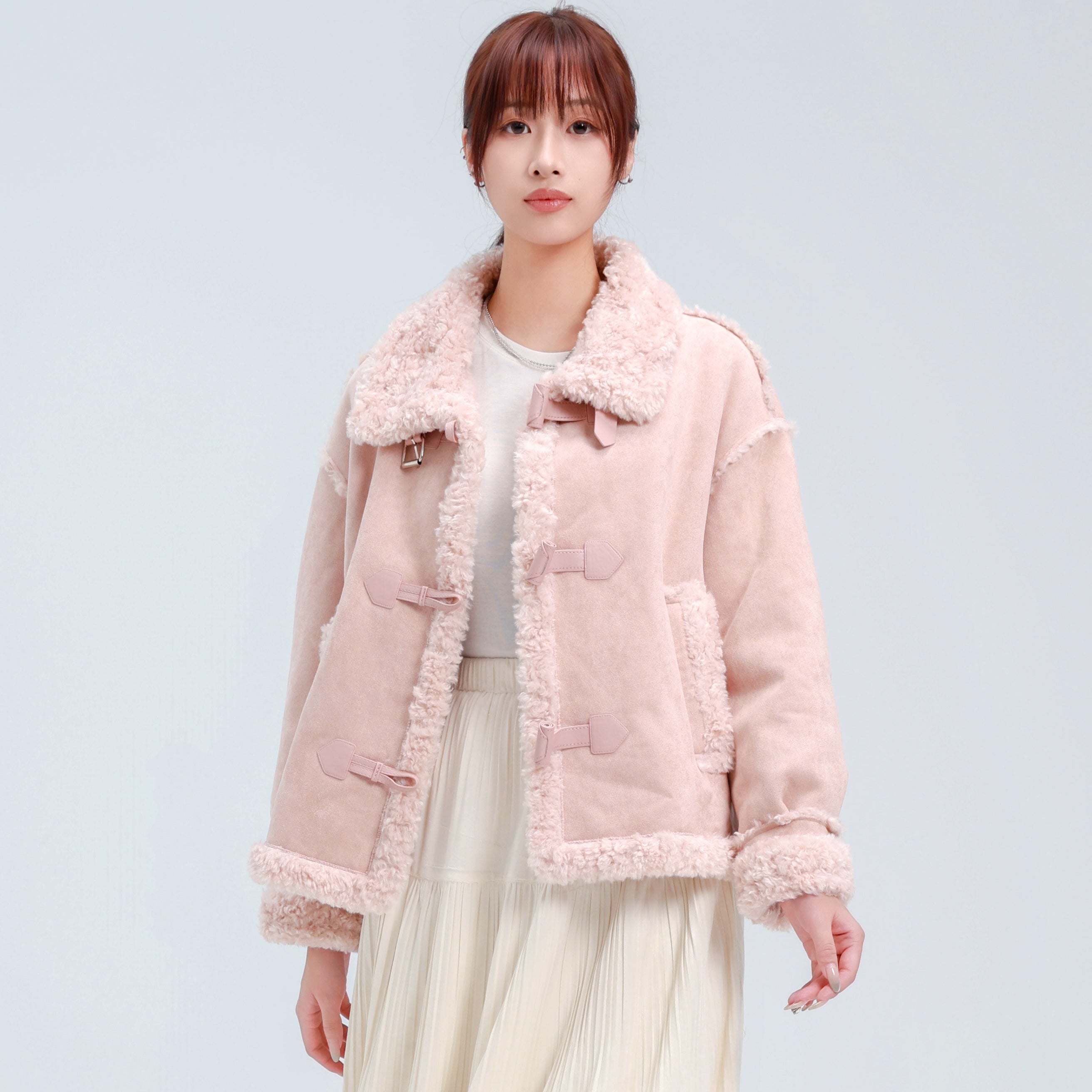 【LuvLux】2WAYネック・ムートンダッフル（グローブ付き）