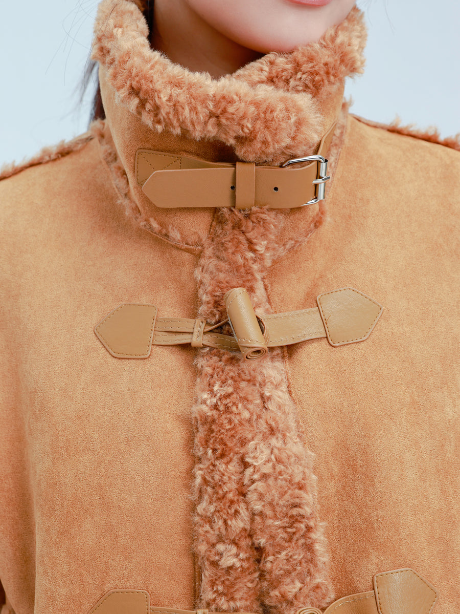 【LuvLux】2WAYネック・ムートンダッフル（グローブ付き）