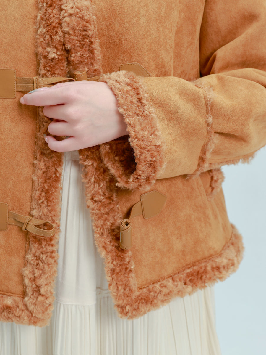 【LuvLux】2WAYネック・ムートンダッフル（グローブ付き）