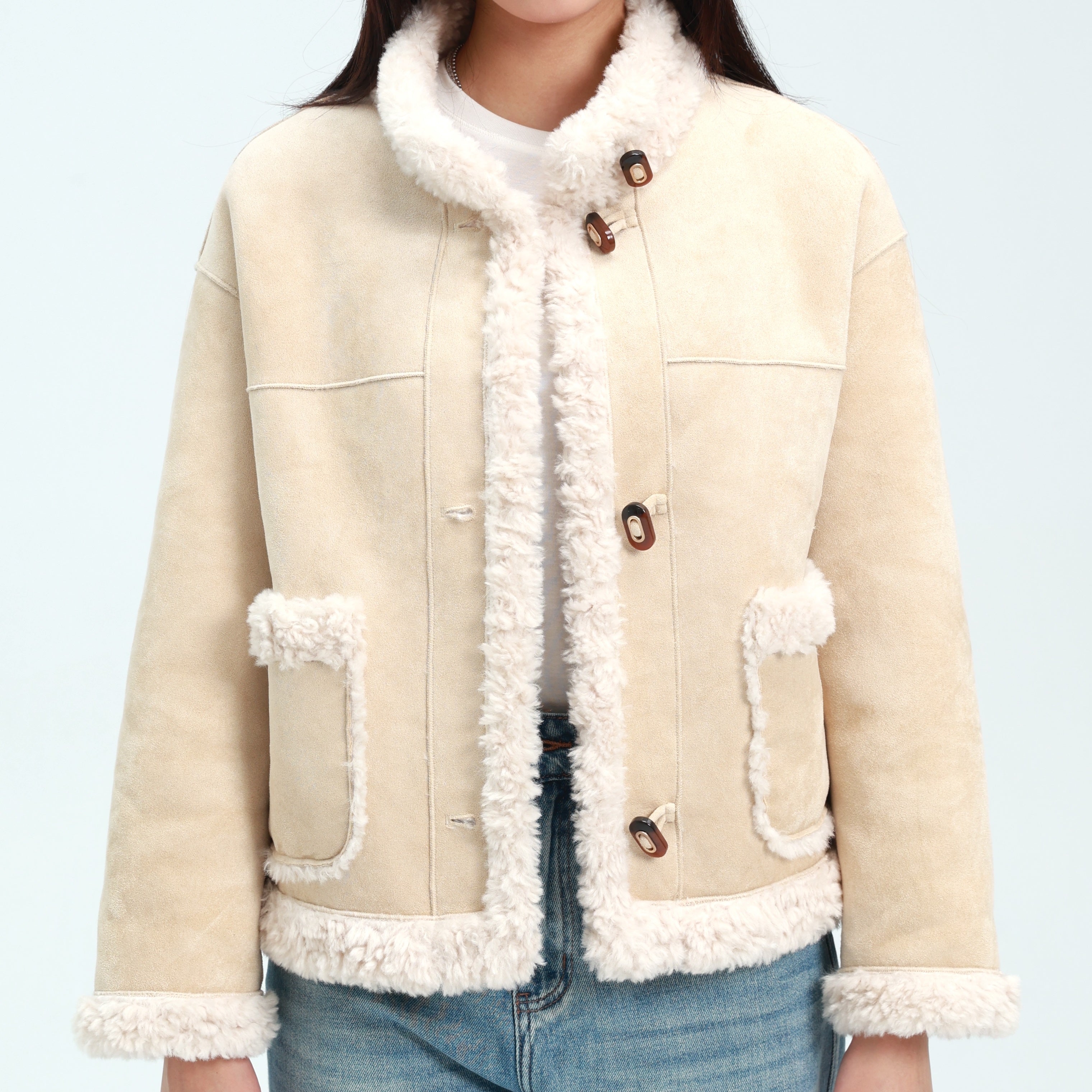 エアー・ムートンジャケット（グローブ型ポシェット付）