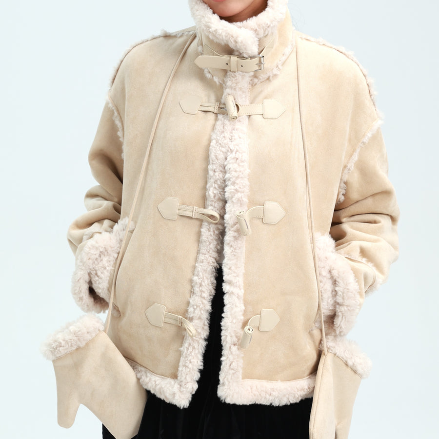 【LuvLux】2WAYネック・ムートンダッフル（グローブ付き）