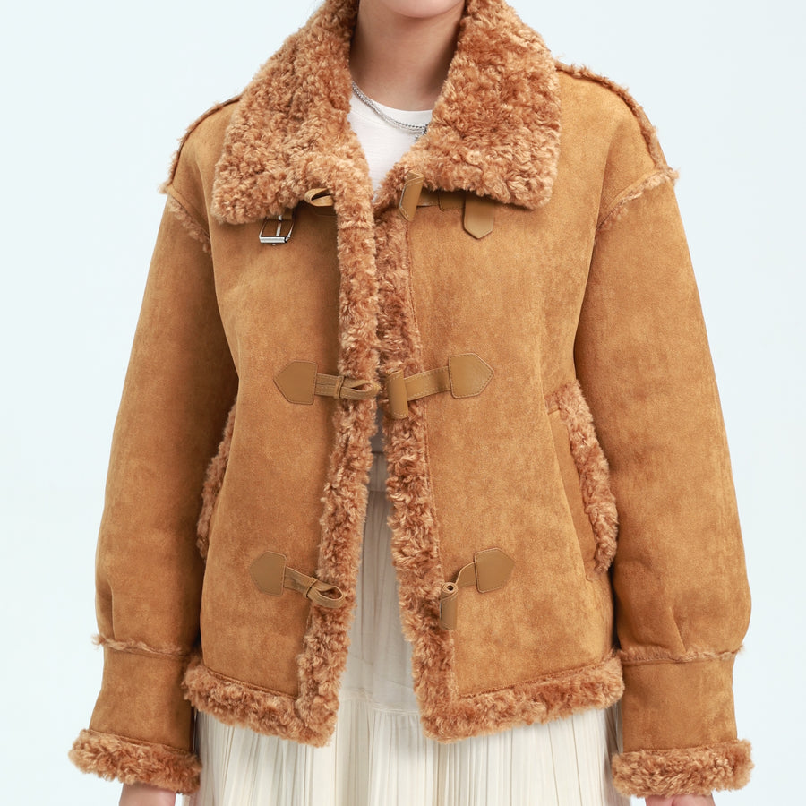 【LuvLux】2WAYネック・ムートンダッフル（グローブ付き）