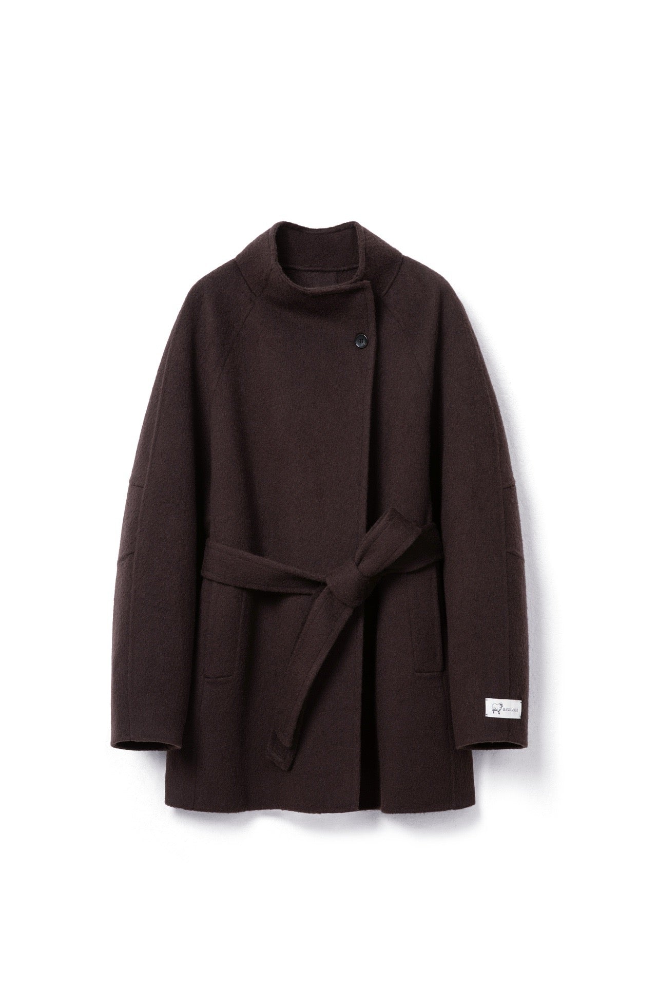 ファンネルネック ベルトコート
