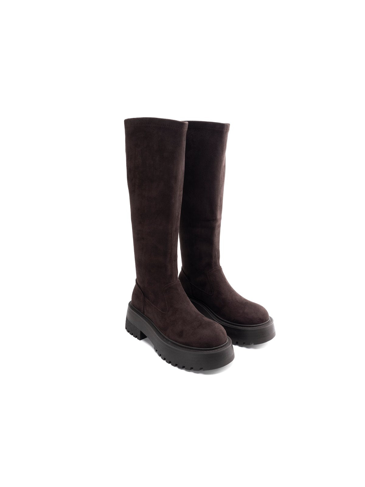 ボリュームソール ストレッチロングブーツ