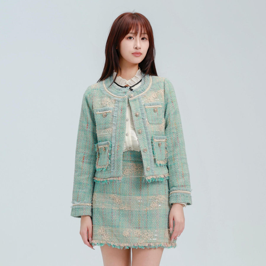 スプリングツイードジャケット＆スカートセットアップ