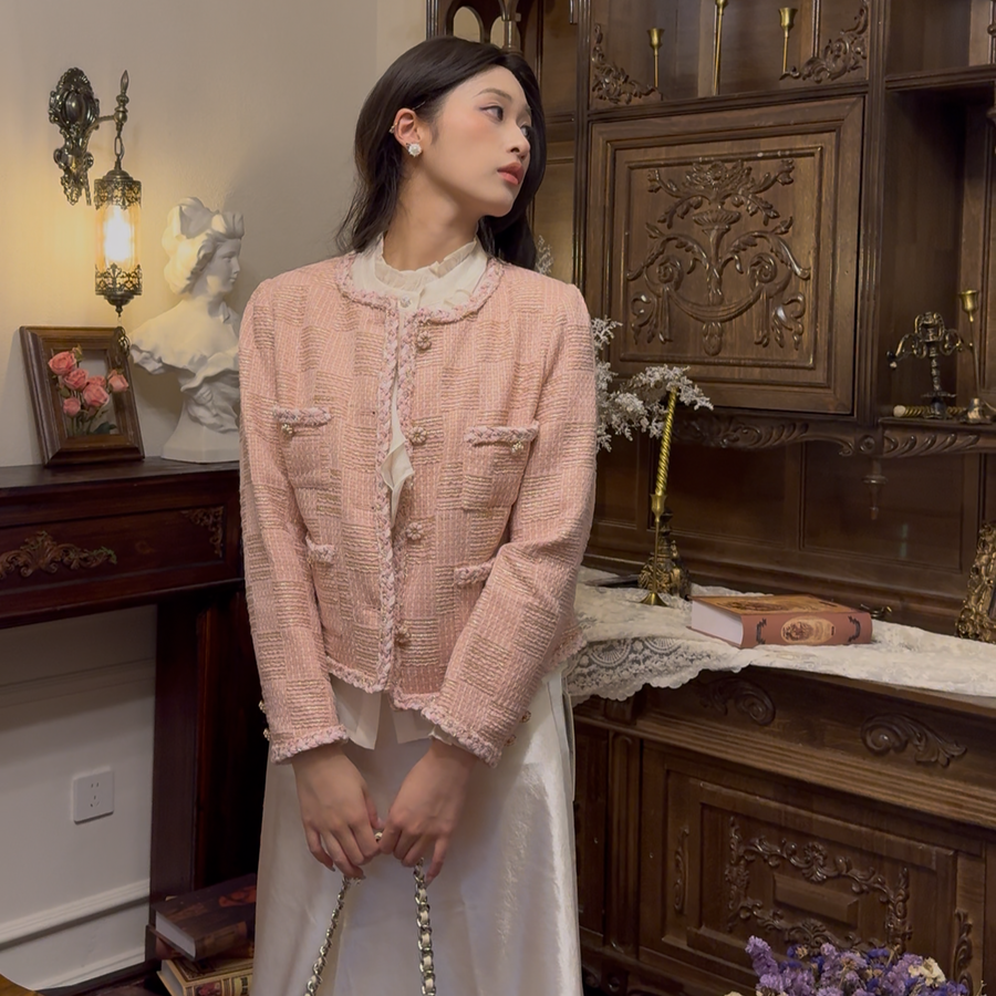 レディースラグジュアリージャケット　ペールピンク